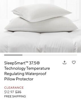 Pottery Barn White SleepSmart™ Temperature-Regulating Pillow Protector